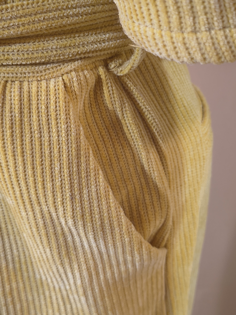 En Saison Yellow Corduroy Jumpsuit with Zip Detail - Picture 6 of 13